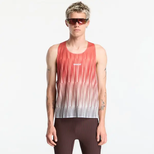 BANDIT BANDIT Shredder™ Shorty Race Singlet Uneven Gradient - Poppy L