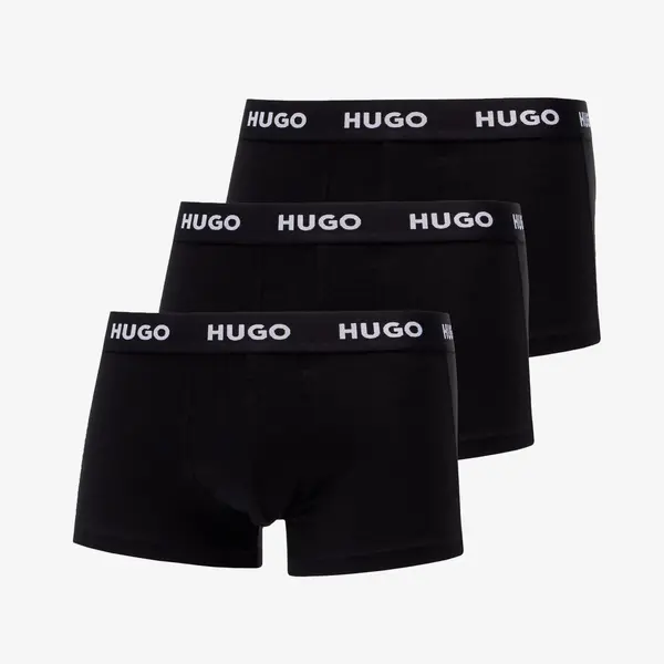 Hugo Boss Bokserice Hugo Boss Logo-Waistband Trunks 3-Pack Black S