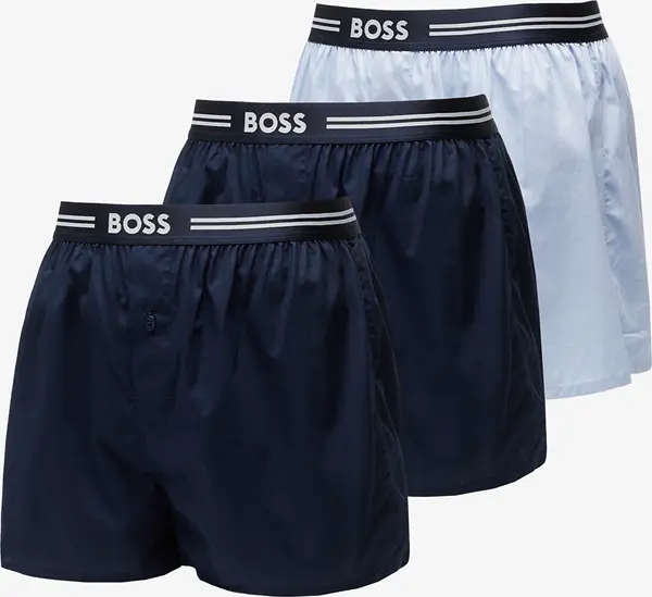 Hugo Boss Bokserice Hugo Boss Woven Boxer 3-Pack Blue XXL