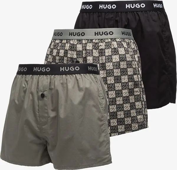 Hugo Boss Bokserji Hugo Boss Woven Boxer 3-Pack Black XL