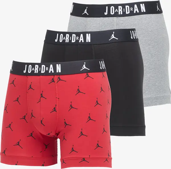 Jordan Bokserji Jordan JHM Mens Flight Cotton Essential 3-Pack Gym Red M
