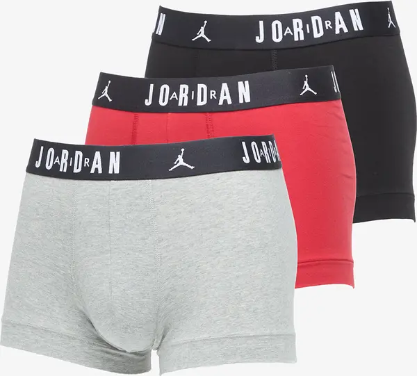 Jordan Bokserji Jordan Jhm Mens Flight Cotton Trunk 3-Pack Gym Red/ Black XL