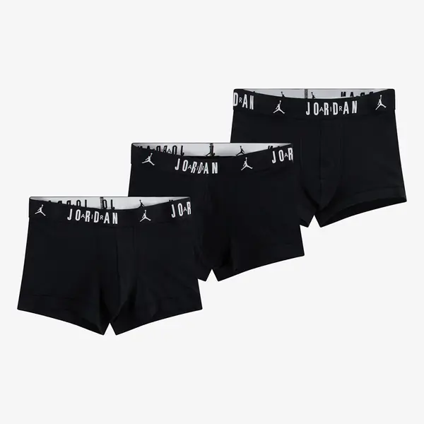 Jordan Bokserji Jordan Mens Flight Cotton 3-Pack Trunk Black S