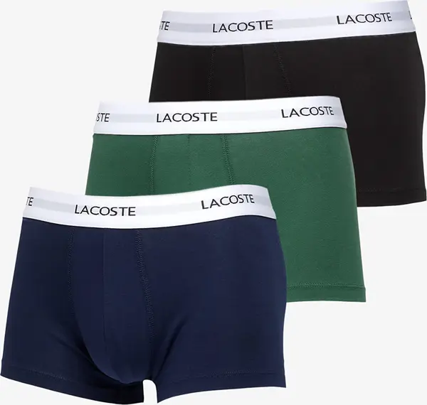 LACOSTE Bokserji LACOSTE 3-Pack Trunk Black/ Green-Navy Blue XL