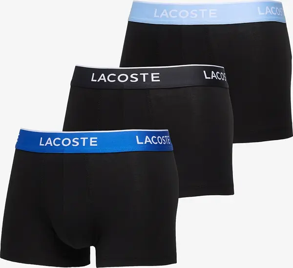 LACOSTE Bokserji LACOSTE Cotton Stretch Trunk 3-Pack Black/ Marina/ Overview/ Gra XXL