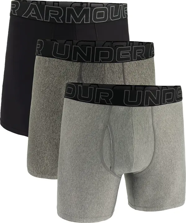 Under Armour Bokserji Under Armour M Perf Tech 6in 3-Pack Grey L