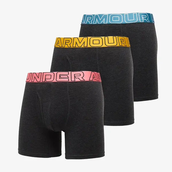 Under Armour Bokserji Under Armour Performance Cotton Solid 6in 3-Pack Black XXXL