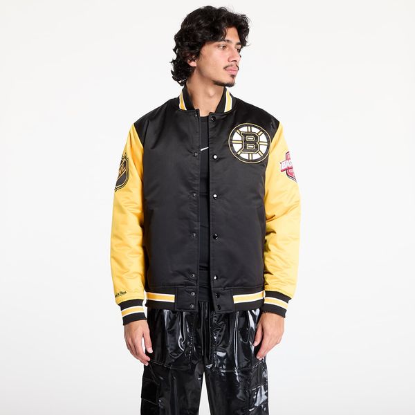 Mitchell & Ness Bomber Mitchell & Ness NHL Primetime Heavyweight Satin Jacket Current Logo Bruins Black L