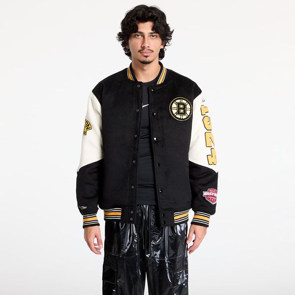 Mitchell & Ness Bomber Mitchell & Ness NHL Team History Varsity Jacket Current Logo Bruins Black L