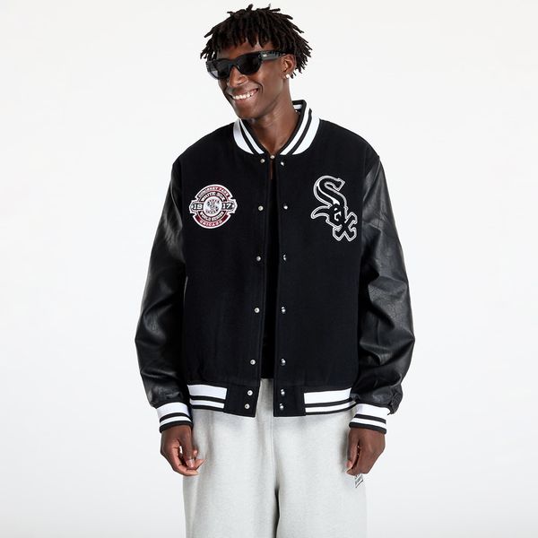 New Era Bomber New Era Chicago White Sox MLB Patch Varsity Jacket UNISEX Black/ Black M