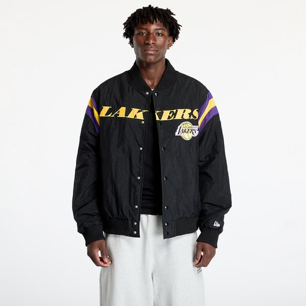 New Era Bomber New Era Los Angeles Lakers NBA Panel Bomber Jacket UNISEX Black/ Canary Yellow L