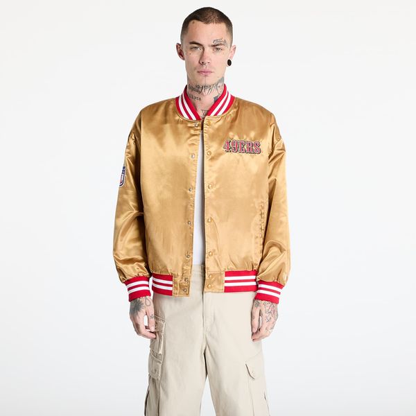 New Era Bomber New Era San Francisco 49Ers NFL Beige Satin Bomber Jacket UNISEX Bronze/ Scarlet L