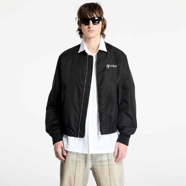 Off-White Bomber Off-White Script Nyl Varsity Bomber Black/ White XL