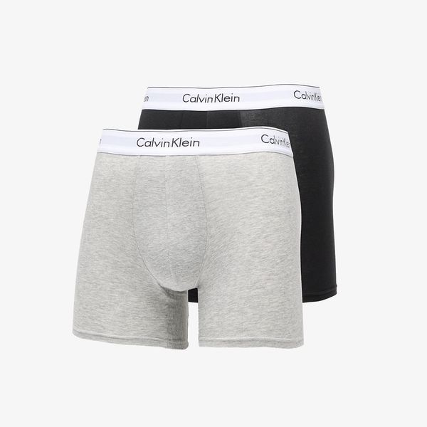 Calvin Klein Calvin Klein 2Pack Boxer Briefs Modern Cotton C/O Black/ Melange Grey S