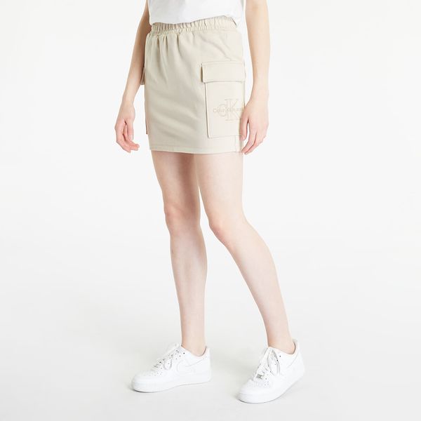 Calvin Klein Calvin Klein Jeans Embroidered Monologo Straight Skirt Beige