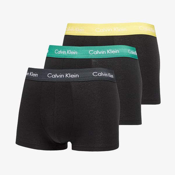 Calvin Klein Calvin Klein Cotton Stretch Low Rise Trunk 3 Pack Black/ Black Heather/ Yellow/ Green
