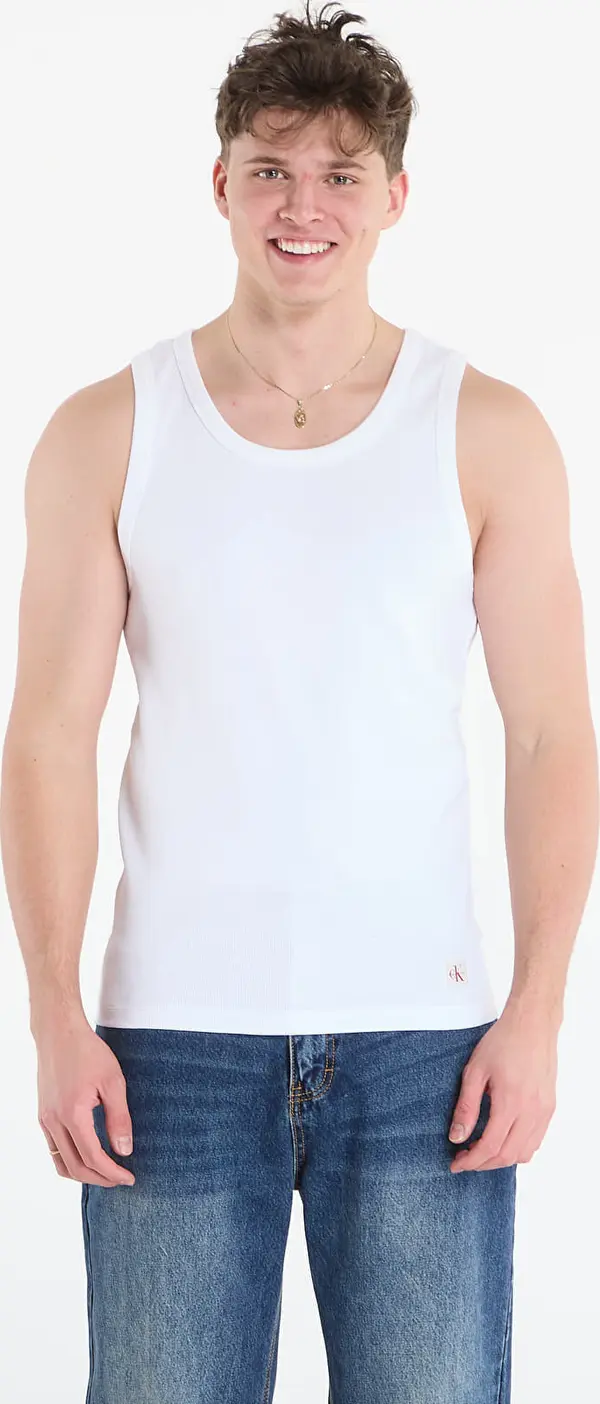 Calvin Klein Calvin Klein Jeans 2X2 Rib Badge Tank Top Bright White L