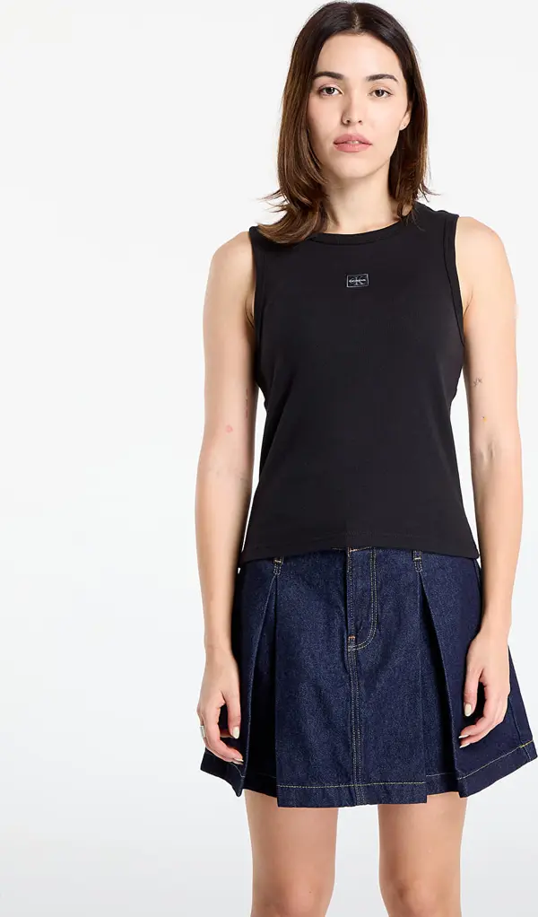 Calvin Klein Calvin Klein Jeans A - Woven Label 2X2 Tank Top Black S