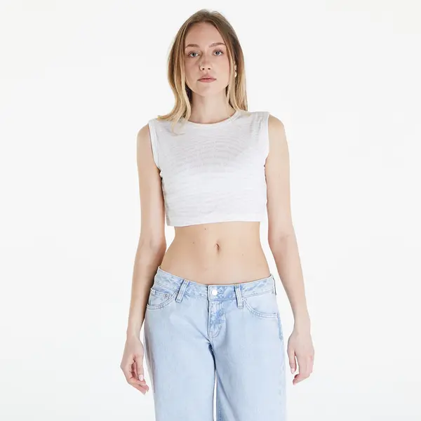 Calvin Klein Calvin Klein Jeans Aop Cropped Tank Top Warp Logo White M