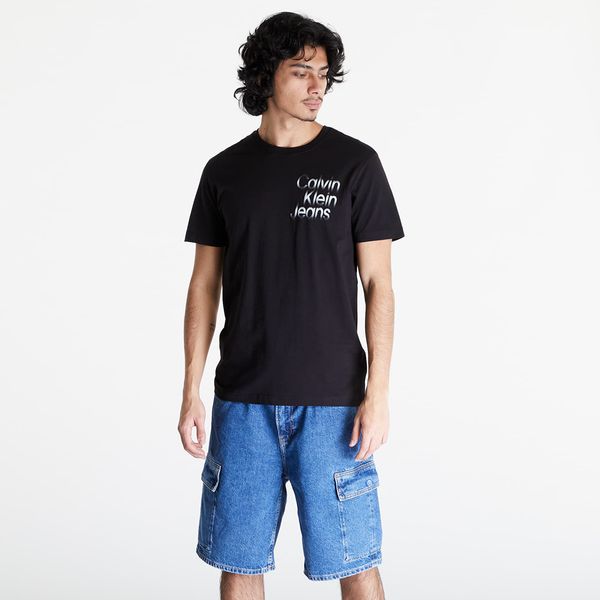 Calvin Klein Calvin Klein Jeans Diffused Stacked Short Sleeve Tee Black