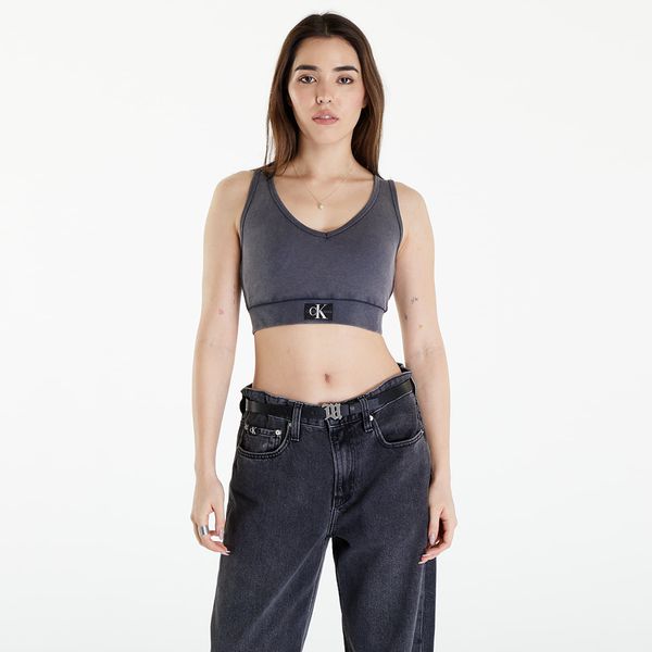 Calvin Klein Calvin Klein Jeans Label Washed Rib Crop Top Washed Black