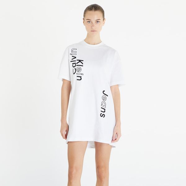 Calvin Klein Calvin Klein Jeans Multi Placement Logo Tee Dress Bright White