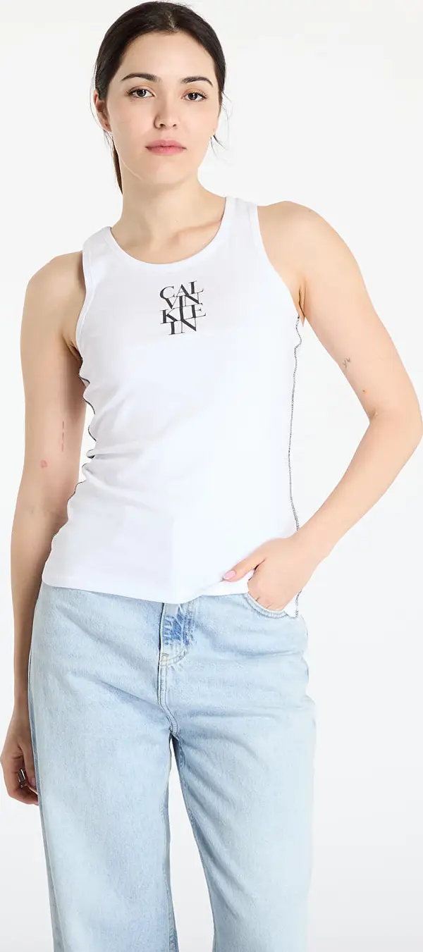 Calvin Klein Calvin Klein Jeans Sl Cotton Rib Solid Tank Top White S
