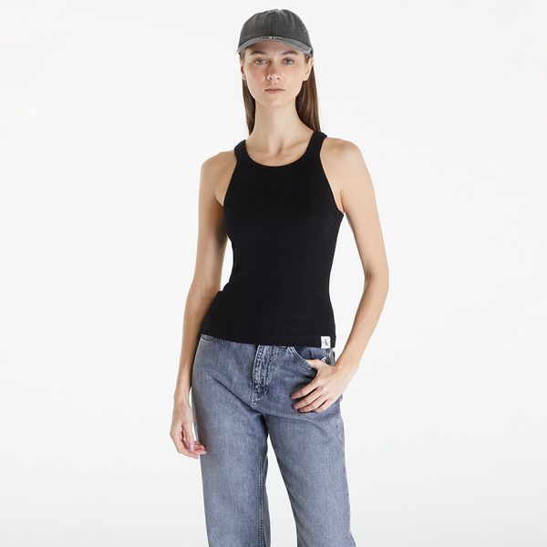Calvin Klein Calvin Klein Jeans Variegated Rib Woven Tank Top Black