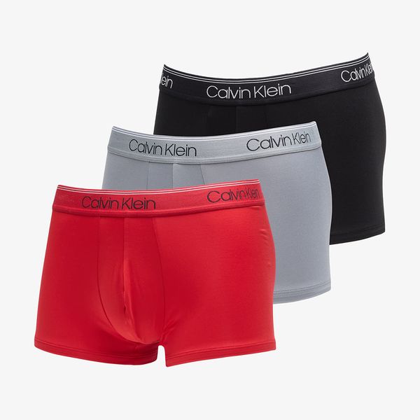 Calvin Klein Calvin Klein Microfiber Stretch Wicking Technology Low Rise Trunk 3-Pack Black/ Convoy/ Red Gala