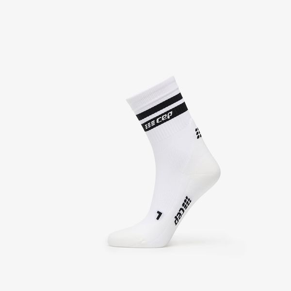 CEP CEP 80's Mid Cut Compression Socks White/ Black L