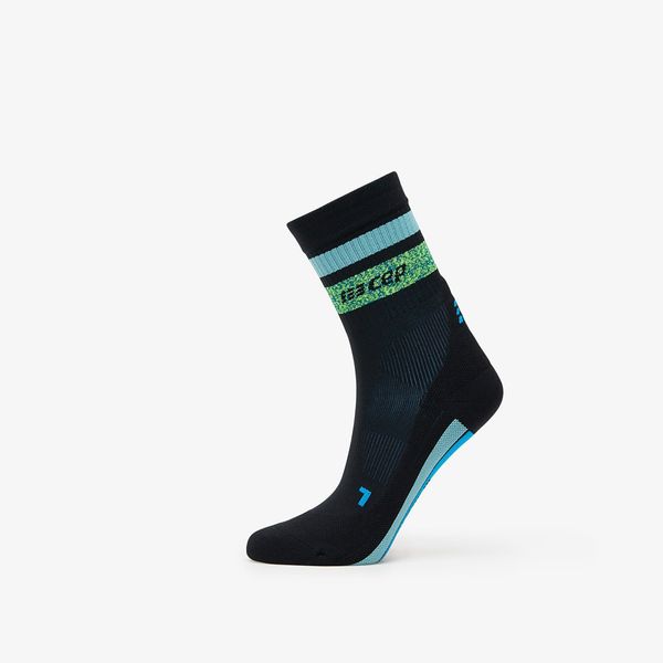 CEP CEP Miami Vibes Mid Cut Compression Socks Black/ Green/ Aqua M