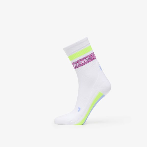 CEP CEP Miami Vibes Mid Cut Compression Socks White/ Purple/ Neon Yellow M