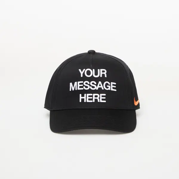 Nike Čepica Nike Rise "Your Message Here" Structured A-Frame Cap Black/ White/ Safety Orange S/M