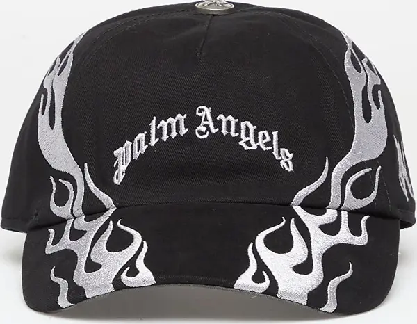 Palm Angels Čepica Palm Angels Curved Logo Flames Cap Black/ Light Grey Universal