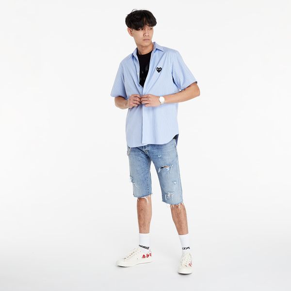 Comme des Garçons PLAY Comme des Garçons PLAY Black Heart Striped Shirt Blue/ White