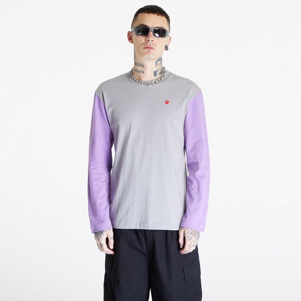 Comme des Garçons PLAY Comme des Garçons PLAY Heart Logo Long Sleeve Tee UNISEX Gray/ Lavender