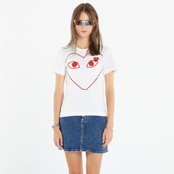 Comme des Garçons PLAY Comme des Garçons PLAY Heart Logo Short Sleeve Tee White