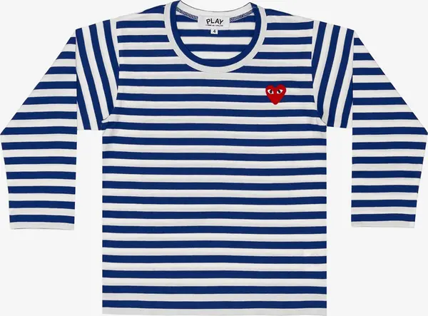 Comme des Garçons PLAY Comme des Garçons PLAY Kids Red Emblem Knit T-Shirt Blue 4