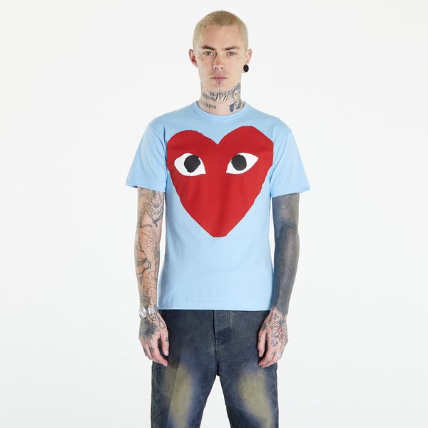 Comme des Garçons PLAY Comme des Garçons PLAY Short Sleeve Logo Print T-Shirt UNISEX Blue