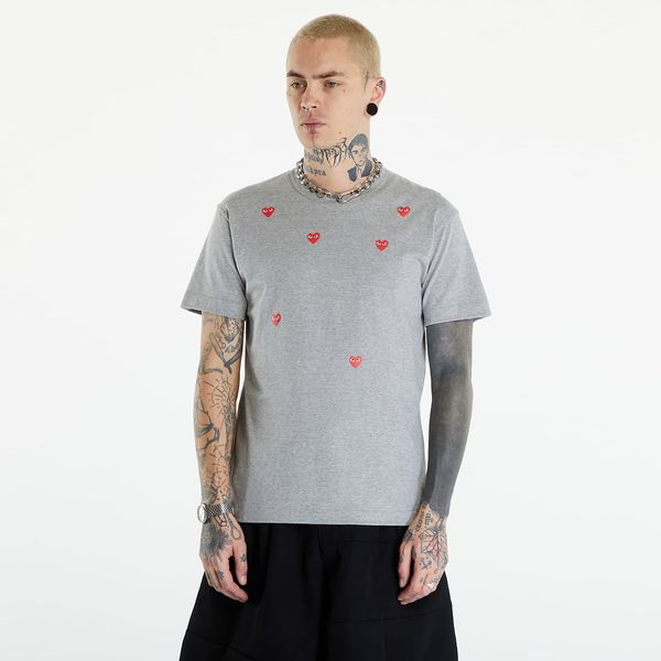 Comme des Garçons PLAY Comme des Garçons PLAY Short Sleeve Logo Print T-Shirt UNISEX Grey