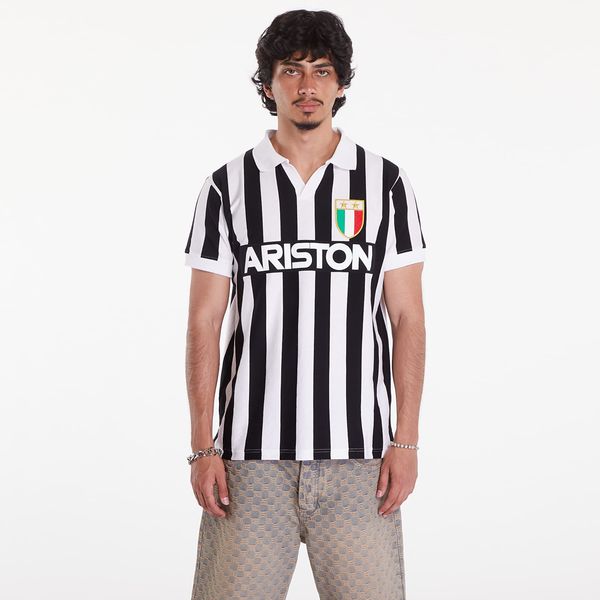 COPA COPA Juventus FC 1984 - 85 Retro Football Shirt UNISEX Black/ White