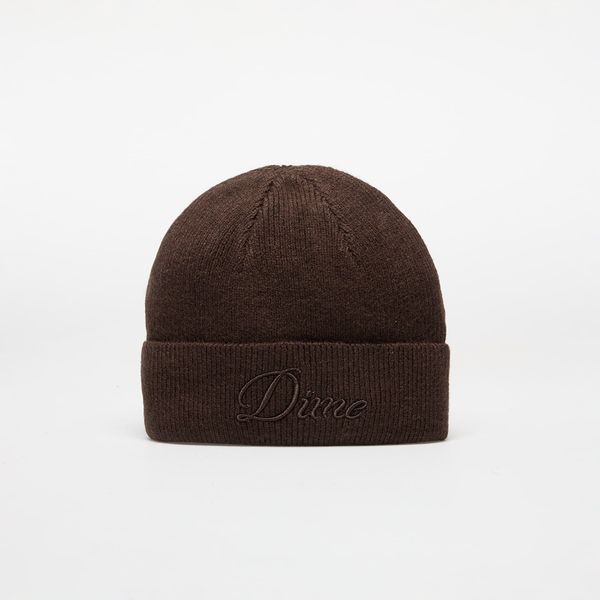 DIME DIME Cursive Wool Fold Beanie Dark Brown Universal