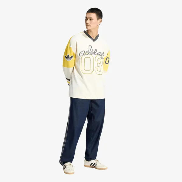 adidas Originals Dres adidas Hockey Long Sleeve Jersey Eqt Yellow/ Pure Ruby XXL