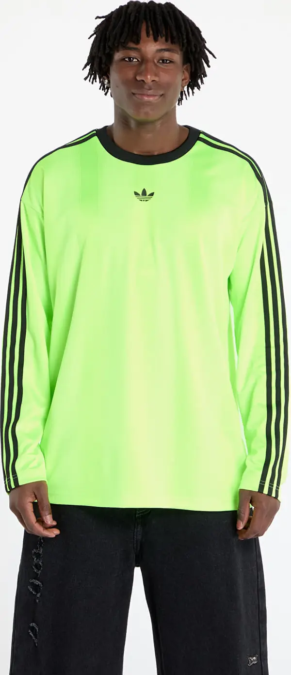 adidas Originals Dres adidas Jacquard Jersey Long Sleeve Tee Neon Green/ Black L