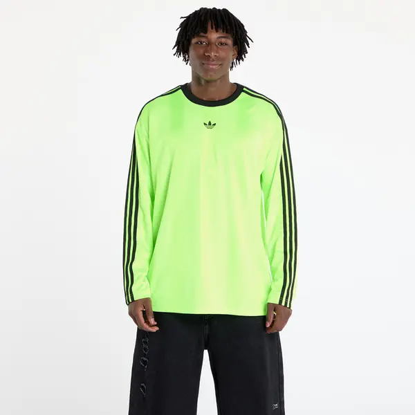 adidas Originals Dres adidas Jacquard Jersey Long Sleeve Tee Neon Green/ Black M