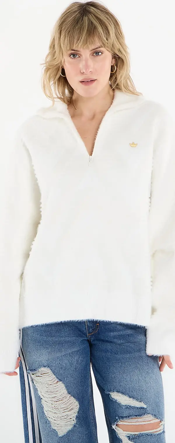 adidas Originals Dres adidas Knitted Half-Zip Sweater Off White S