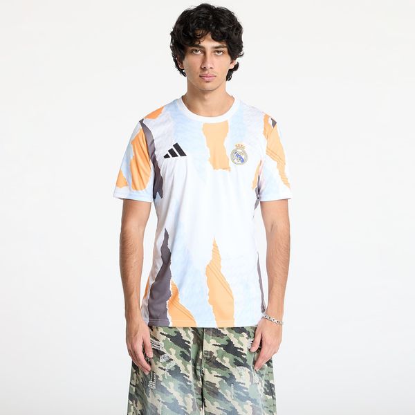 adidas Performance Dres adidas Real Madrid 24/25 Pre-Match Jersey White/ Crew Orange/ Charcoal/ Glow Blue M