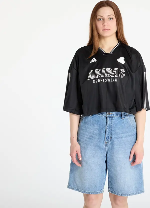 adidas Performance Dres adidas Tiro Cut 3 Stripes Oversized Mesh Jersey Black/ White L