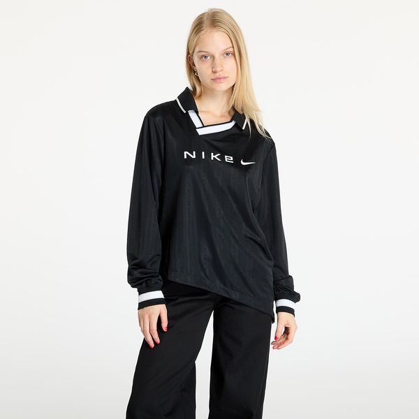 Nike Dres Nike Sportswear Collection Women's Dri-FIT Jacquard Long-Sleeve Jersey Top Black/ Lt Iron Ore/ White L