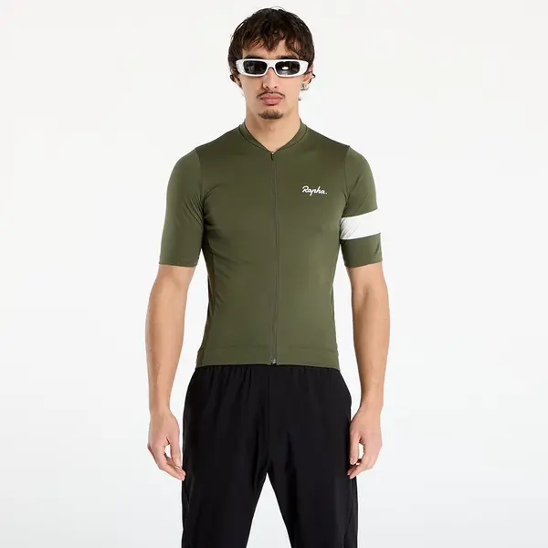 Rapha Dres Rapha Men's Core Jersey Dark Green/ White M